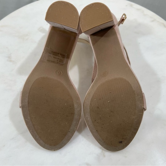Lulu's Taylor Nude Suede Ankle Strap Heels Size 6 - Picture 8 of 10